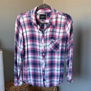 Rails Plaid Button Down Shirt - Pink, Blue, White